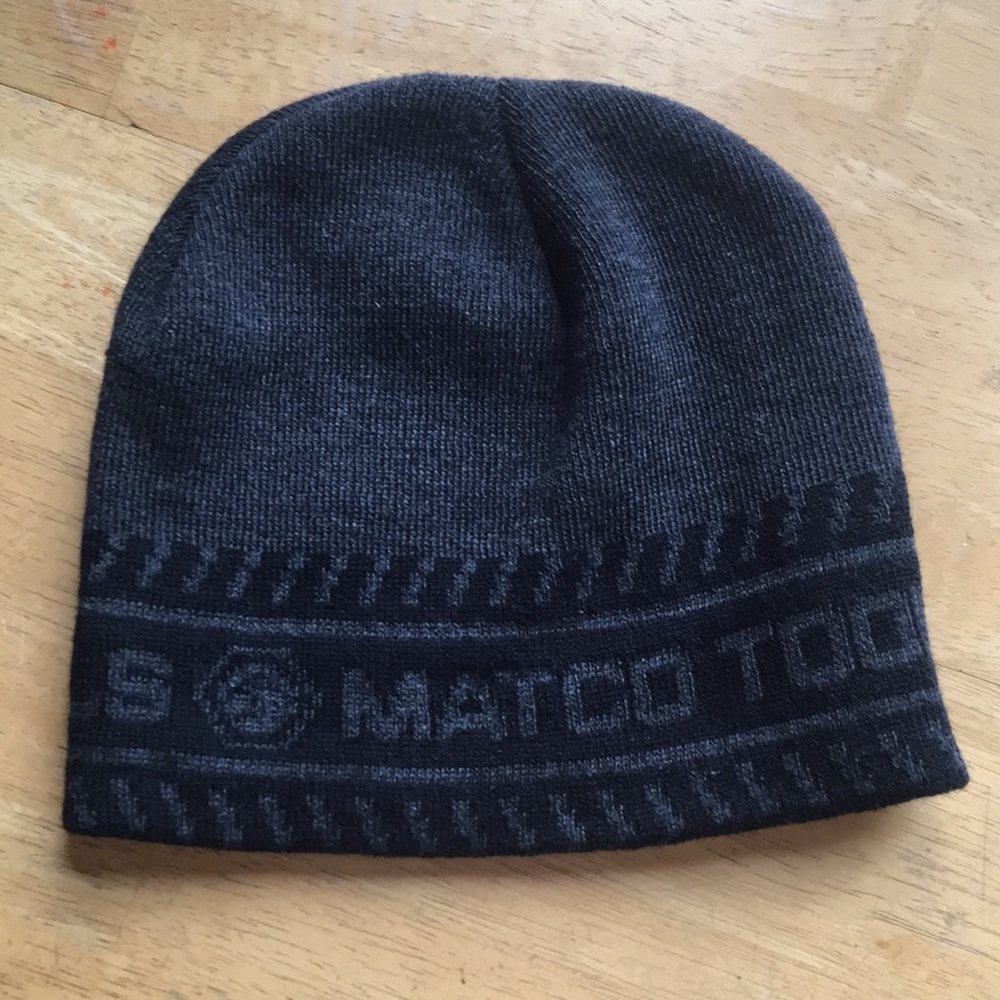 MATCO Tools toboggan skull cap winter hat black gray 💯 acrylic beanie